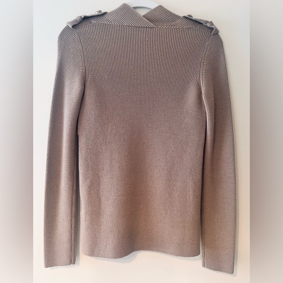 Valentino V-Neck Ribbed Ruffle Sweater - Picture 2 of 11
